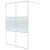vidaXL Pregrada za tu&scaron; bijela 140 x 195 cm s prozirnim staklom ESG