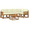vidaXL Set vanjskih sofa 6 pcs Prirodna i krem Čvrsto drvo akacije