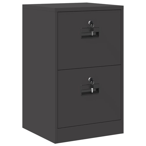 vidaXL Kabinet za datoteke s ladicama Crna 44 x 50 x 106.5 cm