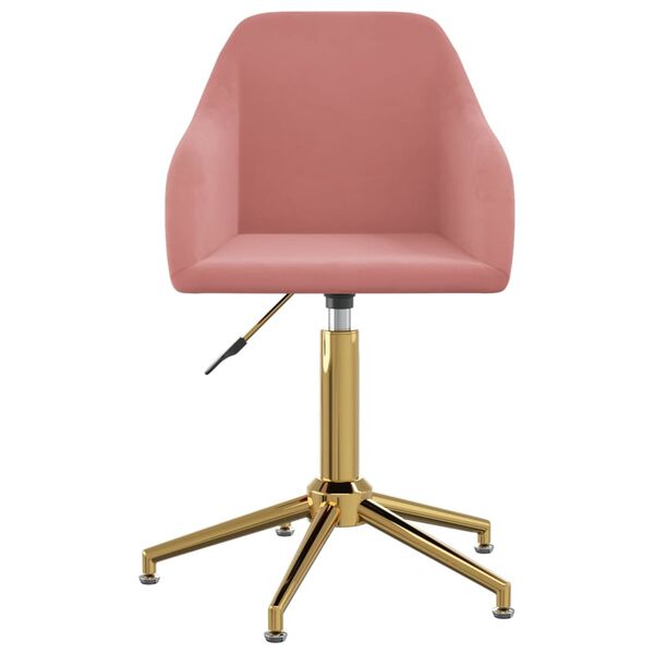 vidaXL Okretna blagovaonska stolica ružičasta bar&scaron;unasta