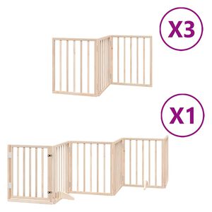 vidaXL Vrata za pse s vrata&scaron;cima 15 panela sklopiva 750 cm drvo topole