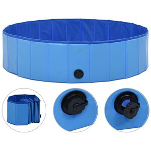 vidaXL Sklopivi bazen za pse plavi 120 x 30 cm PVC