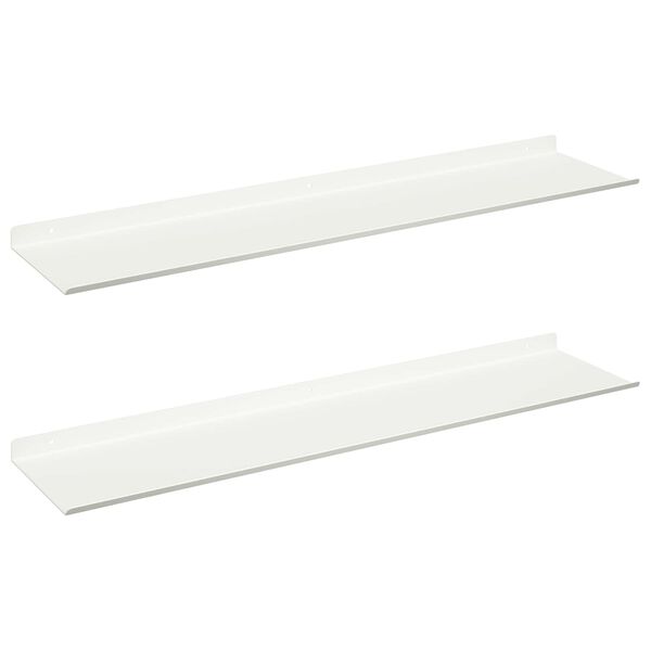 vidaXL Lebdeća polica Zidne 2 pcs Bijeli 80 x 18 x 2,5 cm Čelik