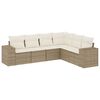 vidaXL 6-dijelni set vrtnih sofa s jastucima bež od poliratana