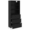 vidaXL Highboard s ladicama 2 pcs Crni hrast Konstruirano drvo