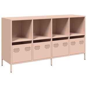 vidaXL Komoda ružičasta 135x39x73,5 cm hladno valjani čelik