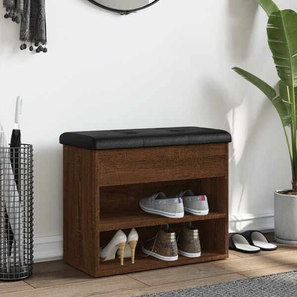 vidaXL Klupa za cipele smeđa boja hrasta 62x32x50 cm konstruirano drvo