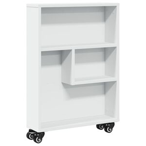 vidaXL Uska kolica za pohranu bijela 48x13x68 cm od konstruiranog drva
