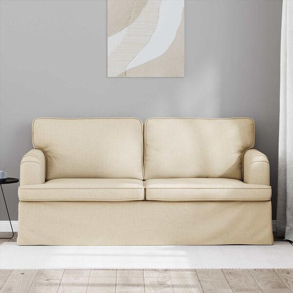 vidaXL Sofa 140cm Krema Metal