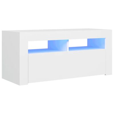 vidaXL TV ormarić s LED svjetlima bijeli 90 x 35 x 40 cm