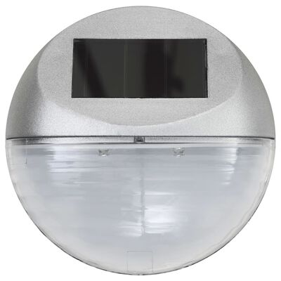 vidaXL Vanjske solarne zidne svjetiljke LED 24 kom okrugle srebrne