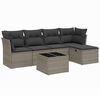 vidaXL 6-dijelni set vrtnih sofa od poliratana s jastucima sivi