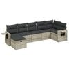 vidaXL 7-dijelni set vrtnih sofa svjetlosivi od poliratana
