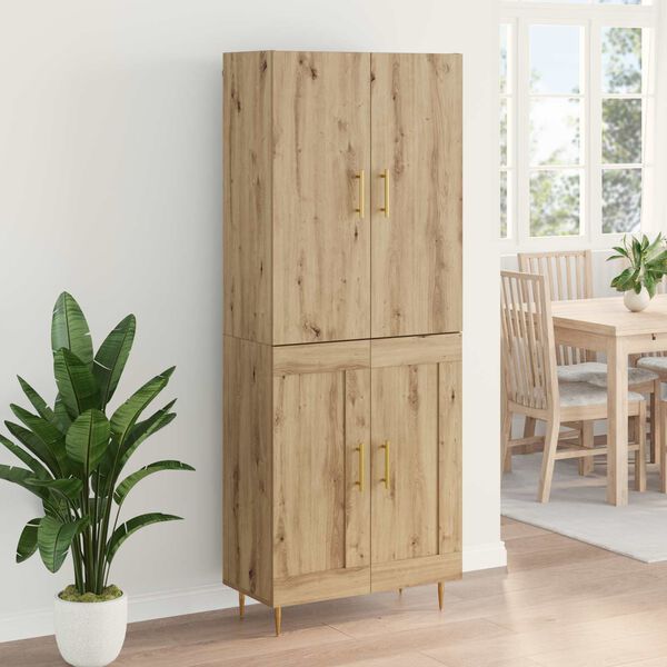 vidaXL Highboard Umjetnički hrast 69,5 x 34 x 180 cm Konstruirano drvo