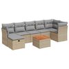 vidaXL 8-dijelni set vrtnih sofa s jastucima bež od poliratana