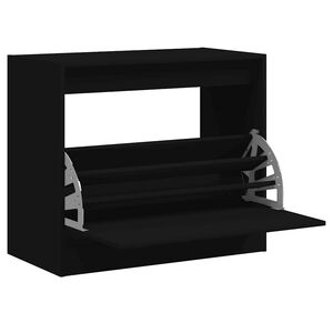 vidaXL Ormarić za cipele crni 80x42x69 cm od konstruiranog drva