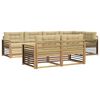 vidaXL Set vanjskih sofa s jastukom 7 pcs Bijela i bež Poliester
