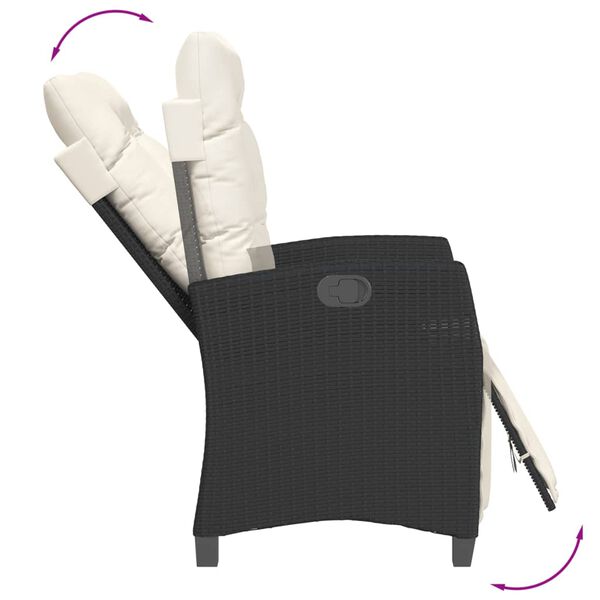 vidaXL 7-dijelni vrtni blagovaonski set s jastucima crni od poliratana