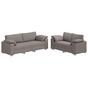 vidaXL Sofa 2 pcs Sivo-smeđa 219 x 80 x 82 cm tkanina