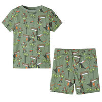 Dječja pidžama s kratkim rukavima svijetla kaki boja 92