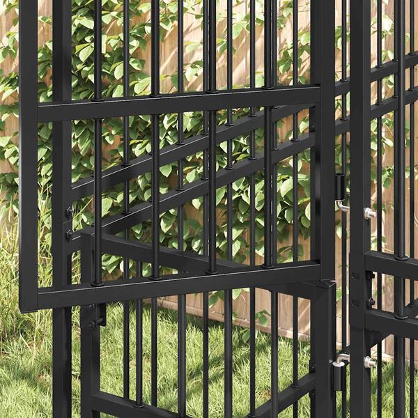 vidaXL Vanjski kavez za pse s krovom čelični 5,53 m&sup2;