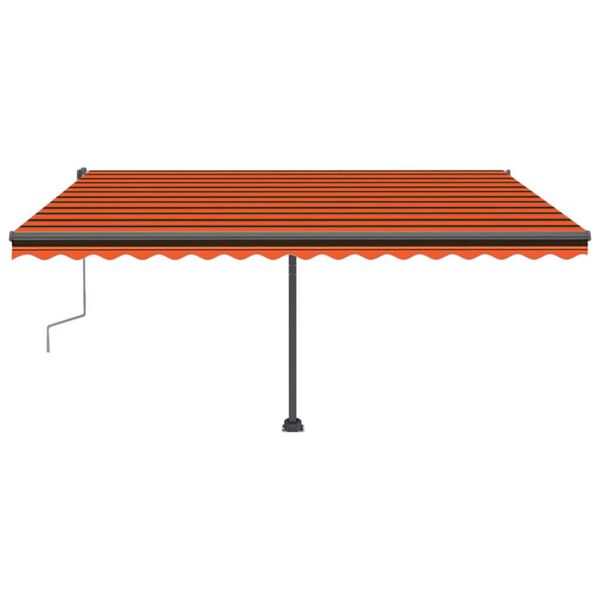 vidaXL Samostojeća tenda ručno uvlačenje 400 x 300 cm narančasto-smeđa