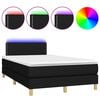 vidaXL Krevet box spring s madracem LED crni 120 x 200 cm od tkanine