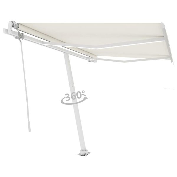 vidaXL Automatska tenda sa senzorom za vjetar LED 300 x 250 cm krem