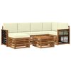 vidaXL Set vanjskih sofa 6 kom. Prirodna i krem