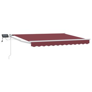 vidaXL Ručna zlačivna tenda s LED diodama Bordo i Bijela 2,5 x 2 m