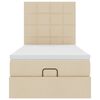 vidaXL Otomanski okvir kreveta s madraca krem 90x190cm od tkanine