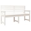 vidaXL Vrtna klupa bijela 159,5x48x91,5 cm od masivne borovine