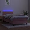 vidaXL Krevet box spring s madracem LED ružičasti 90x190 cm bar&scaron;unasti
