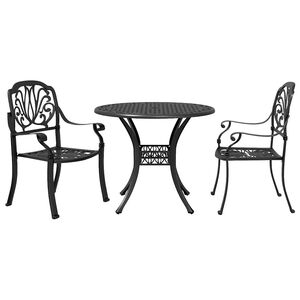 vidaXL 3-dijelni bistro set crni od lijevanog aluminija
