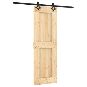 vidaXL Klizna vrata 70 x 210 cm Čvrsta borovina (neobrađena)