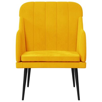 vidaXL Fotelja žuta 63 x 76 x 80 cm baršunasta