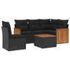 vidaXL 6-dijelni set vrtnih sofa s jastucima crni od poliratana