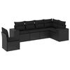 vidaXL 6-dijelni set vrtnih sofa s jastucima crni od poliratana
