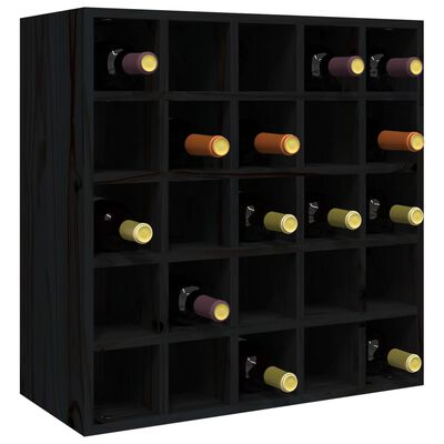 vidaXL Ormarić za vino crni 56x25x56 cm od masivne borovine