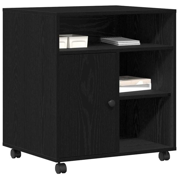 vidaXL Držač za printer Crni hrast 60 x 50 x 67 cm Konstruirano drvo