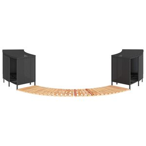 vidaXL Okvir za hidromasažnu kadu crni od poliratana i bagremovog drva