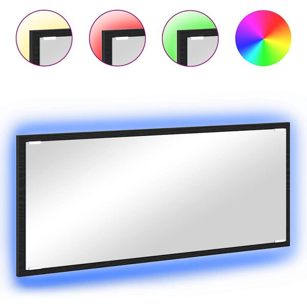 vidaXL Ogledalo Zidne Crni hrast 90 x 8,5 x 37 cm Konstruirano drvo