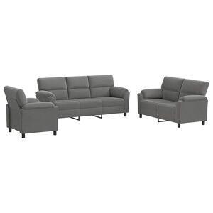 vidaXL Set sofe 3 pcs Tamnosiva Bar&scaron;un