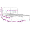 vidaXL Metalni okvir za krevet s uzglavljem crni 180x200 cm