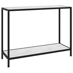 vidaXL Konzolni stol bijeli 100 x 35 x 75 cm od kaljenog stakla