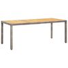vidaXL Vrtni stol sivi 190x90x75 cm poliratan i masivno bagremovo drvo