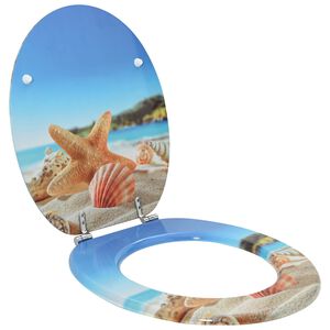 vidaXL Toaletna sjedala s mekim zatvaranjem Svijetloplava 44 x 38 cm