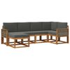 vidaXL Set vanjskih sofa 6 pcs Prirodna i antracit Poliester