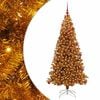 vidaXL Božićno drvce s 300 LED svjetlima s stalakom Zlatno 180 cm PET