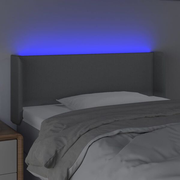 vidaXL LED uzglavlje svjetlosivo 83x16x78/88 cm od tkanine